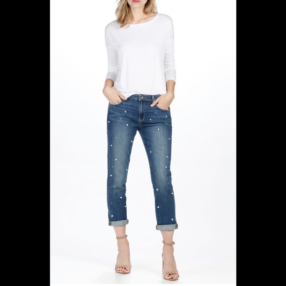 Paige Brigitte Crop Studded Pearl Jean - Picture 11 of 11